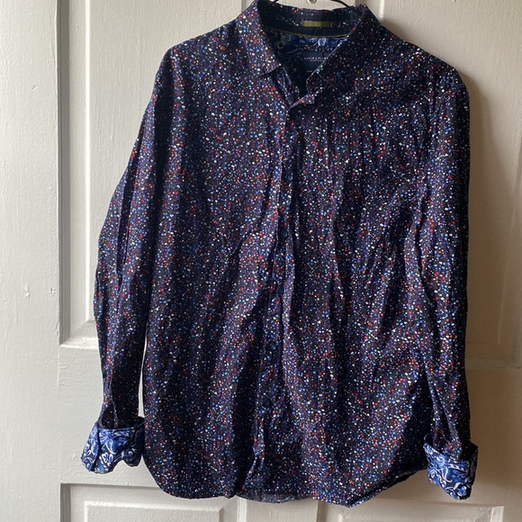 Denim & Flower Ricky Singh Mens Medium Floral Paisley Pattern Button Down Shirt - Picture 3 of 6